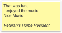 sit'n'dance testimonial in a yellow rectangular shape